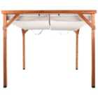 Beliani Gazebo Villarosa Fir Wood 320/380cm Brown/ Beige