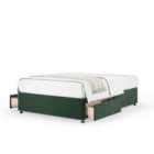 Bedmaster Emerald Green Plush Velvet 2 Drawer Divan Base Single