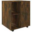 vidaXL Rolling Cabinet Smoked Oak 60x53x72 cm Engineered Wood