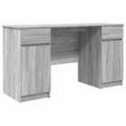 Vidaxl Desk Grey Sonoma Engineered Wood 140 X 49 X 76 Cm Writing Desk