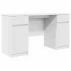 Vidaxl Desk White Engineered Wood 140 X 49 X 76 Cm Modern Study Desk