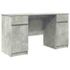 Vidaxl Desk Concrete Grey Engineered Wood 140 X 49 X 76 Cm Study Desk