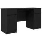 Vidaxl Desk Black Engineered Wood 140 X 49 X 76 Cm Desk Rectangular