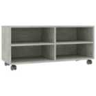 vidaXL Tv Cabinet With Castors Concrete Grey 90x35x35 cm Engineered Wood