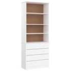 Vidaxl Bookcase With Drawers Alta White 77X35X186.5 Cm Solid Wood Pine