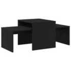 Vidaxl Nest Of Tables Black Oak Wood Medium Modern Nesting Tables