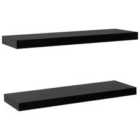vidaXL Floating Wall Shelves 2 Pcs Black 80x20x3.8 cm