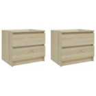 Vidaxl Bed Cabinets 2 Pcs Sonoma Oak 50X39X43.5 Cm Engineered Wood