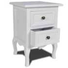 vidaXL Nightstand With 2 Drawers Mdf White