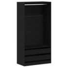 Vidaxl Wardrobe Black Oak Engineered Wood 100 X 50 X 200 Cm