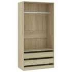 vidaXL Wardrobe Sonoma Oak 100x50x200 cm Engineered Wood