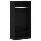 Vidaxl Wardrobe Black Oak Engineered Wood 100 X 50 X 200 Cm Durable