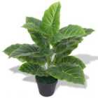 Vidaxl Artificial Taro Plant With Pot 45 Cm Green