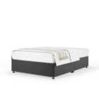 Bedmaster Graphite Plush Velvet No Drawer Divan Base Single