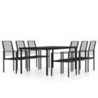 vidaXL 7 Piece Garden Dining Set Black