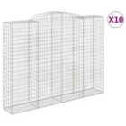 vidaXL Arched Gabion Baskets 10 pcs 300x50x220/240 cm Galvanised Iron