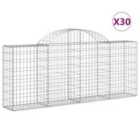 vidaXL Arched Gabion Baskets 30 pcs 200x30x80/100 cm Galvanised Iron