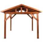 Beliani Gazebo Secchia Fir Wood 296cm 350cm Brown/ Grey