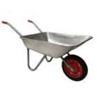 Samuel Alexander 65 Litre 60kg Capacity Galvanised Samuel Alexander Metal Garden Wheelbarrow with Solid Puncture Proof Tyre