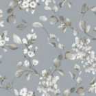Rasch Rosalie Floral Blue Wallpaper - 10m