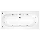 Wickes Forenza Left Hand 14 Black Jet Double Ended Reinforced Light Whirlpool Bath - 1700 x 750mm