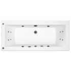 Wickes Camisa Left Hand 14 Black Jet Double Ended Reinforced Light Whirlpool Bath - 1700 x 750mm