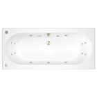 Wickes Forenza Left Hand 14 Brushed Brass Jet Double Ended Reinforced Light Whirlpool Bath - 1700 x 750mm