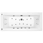 Wickes Prinsted Double Ended 14 Black Jet Whirlpool Bath with Airspa & LED Light - 1700 x 750mm