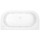 Wickes D-Shaped Blend 14 White Jet Light Whirlpool Bath - 1700 x 800mm