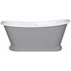 Bayswater Plummett Grey Freestanding Painted Boat Bath - 1700 x 750mm