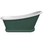 Bayswater Hunter Green Slipper Freestanding Painted Boat Bath - 1690 x 740mm