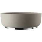 Abode Cava Round Countertop Pebble Grey Basin with Chrome Basin Plinth & Chrome Waste