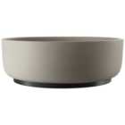 Abode Cava Round Countertop Pebble Grey Basin with Black Basin Plinth & Black Waste