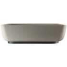 Abode Cava Tablet Countertop Pebble Grey Basin with Black Basin Plinth & Black Waste
