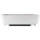 Abode Cava Tablet Countertop White Basin with Chrome Basin Plinth & Chrome Waste