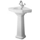 Bayswater Fitzroy Traditional 1 Tap Hole Corner Basin with Full Pedestal - 291mm