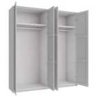 Wickes Ashland Grey Shaker 4 Cabinet Quad Wardrobe with Rail, Plinth & Panels - 2333 x 2036mm