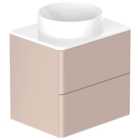 Nexa By VADO Veva Sunset Pink Wall Hung Vanity Unit with White Ceramic Worktop & Round Countertop Basin - 600mm