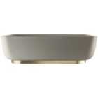 Abode Cava Tablet Countertop Pebble Grey Basin with Brushed Brass Basin Plinth & Brushed Brass Waste