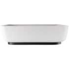 Abode Cava Tablet Countertop White Basin with Black Basin Plinth & Black Waste