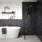 Wickes Soho Carbon Black Ceramic Wall Tile - 300 x 100mm