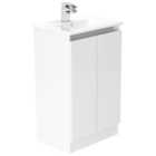 Newland White Slimline Basin Floorstanding Unit - 500mm