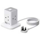 TCP 4 Socket Cube White Extension Lead with USB - 1.8m