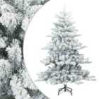 vidaXL Artificial Hinged Christmas Tree Snow Flocked White 150cm