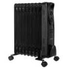 Abode AOFR9003B, 2kW 9 Fin Oil Filled Radiator in Black