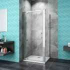 AICA Bathrooms 800x800mm Shower Enclosure Pivot Shower Door With Side Panel And Stone Tray