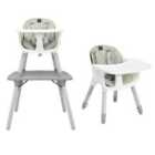 Costway Convertible Baby High Chair With 2-position Removable Tray-grey