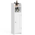 Songmicshome Slim Bathroom Floor Cabinet W/ Door, Narrow Toilet Paper Storage