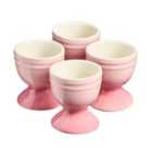 Cooks Professional Set Of 4 Colourful Stoneware Egg Cups - Dishwasher & Microwave Safe - Pink