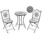 Beliani Bistro Set Folding Comiso Metal Black/ White